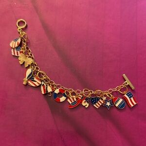 Patriotic themed charm bracelet